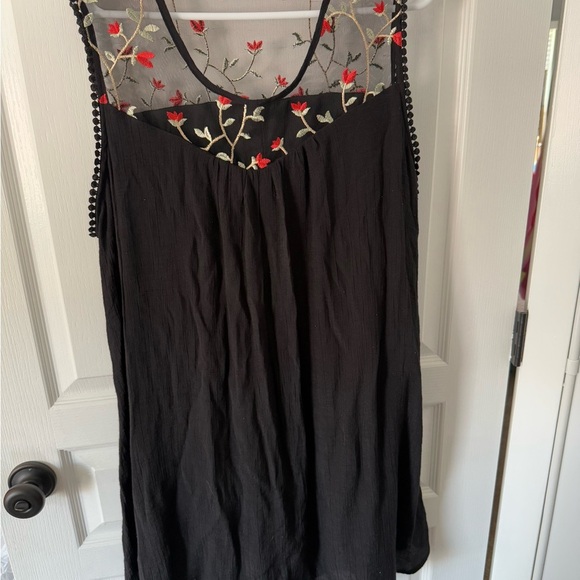 Vintage Black Dress with Floral Embroidery - Picture 1 of 8